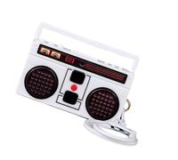 X-Institute Fashion Retro Radio Shape Keychain Bag Hanging Nostalgic Tape Recorder Pendants Craft Small Speakers Holder Girl Retro Phonograph Keychain