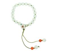 X-Institute Jade Bead Small Peach Blossom Female Beaded Girlfriends Retro National Braided Rope Design Jewelry