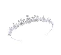 X-Institute Sparkling Pearls & Crystals Princess Headband Portable Wedding Crowns for Girl Birthdays Stage Fashion Jewelry Hairpiece