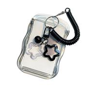 X-Institute Star Charm Card Holder with Spring String Credit Card Sleeves Clear Water Resistant Sleeves Clear Protectors Sleeve