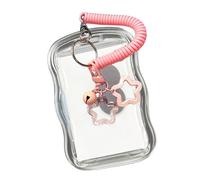 X-Institute Star Charm Card Holder with Spring String Credit Card Sleeves Clear Water Resistant Sleeves Clear Protectors Sleeve