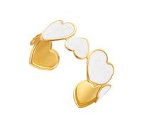 X-Institute Sturdy Tarnish Resistant Stainless Steel Heart Cuff Bangle with Gold Finish Ideal for Daily and Party Use by Women Women's Jewelry