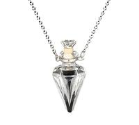 X-Institute Transparent Heart Vial Bottle Necklaces for Steel Chain Make a for Wish Blood Vial Necklace Women Jewel Essential Oil Necklaces for Women