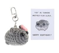X-Institute Unique Handmade Sad Hamster Holder with Musical Note Unique Friendship Gifts for Fashionable Individuals Women Keychain Gifts