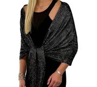 X-Institute Women Evening Dress Stole Shining Silver Shawl Wrap For Bride Wedding Party Shoulder Wrap All Matching Accessory Evening Dress Shawl