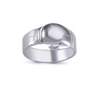Jewelco London Men's Rhodium Plated Silver Boxing Glove Charm Ring 12mm | Size: X Jewelco London Silver X