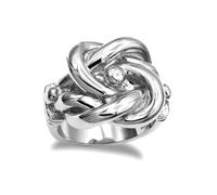 Jewelco London Men's Silver Square Double Love Knot Ring | Size: X Jewelco London Silver X