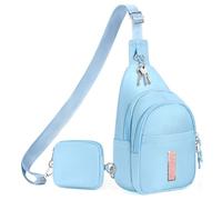 X-KIDS Initial Fanny Pack for Teen Girls Cute Crossbody Bag Sling Purse Personalized Gift for Tween Girl Kids 6-14 Years Old, Blue, I