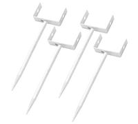 X-Kingsun 4 Pack Rainwater Downspout Bracket Heavy Duty Coating Iron Adjustable Rust Proof Anchor for Lawn Yard Pipe Support,White