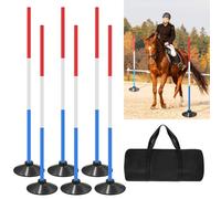 X-Kingsun 6 Set Pole Bending Poles for Horses 6FT Adjustable Training Equipment with Round Base for Horses Football Basketball Speed