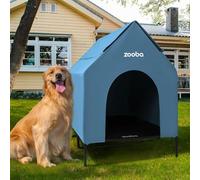 X-Large 48" Dog House - Weatherproof PVC, Elevated Cooling Bed, Easy to Clean (Blue)