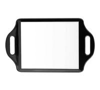 X-Large Barber Handheld Mirror with Twin Comfy Handles - Big & Long Back of Head Self Cut Mirror For Men's Haircut, Beauty Salon and Professional Hairdressing - 36cm x 22cm (Black)