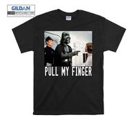 (X-Large, Black) Pull My Finger Star Wars Figure Men Women Unisex Top T Shirt T-Shirt Tshirt