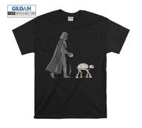 (X-Large, Black) Star Wars Darth Vader Dog Walking Funny Poster Men Women Unisex Top T Shirt T-Shirt Tshirt
