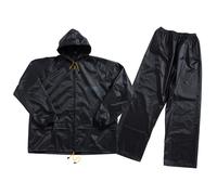 (X-Large) JCB Essential Fully Waterproof Rainsuit Jacket & Trousers Pack Black (Sizes L-XL)