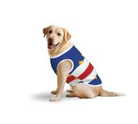X-Large Large Pet Pure Cotton Vest - Summer T-Shirts for Medium Dogs, Flag of Cape Verde Print Breathable & Soft Tank Top