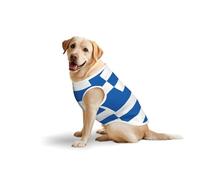 X-Large Large Pet Pure Cotton Vest - Summer T-Shirts for Medium Dogs, Greek Flag Print Breathable & Soft Tank Top