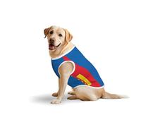 X-Large Large Pet Pure Cotton Vest - Summer T-Shirts for Medium Dogs, Mongolian Flag Print Breathable & Soft Tank Top