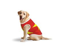 X-Large Large Pet Pure Cotton Vest - Summer T-Shirts for Medium Dogs, Vietnamese Flag Print Breathable & Soft Tank Top