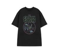 Marvel Spider-Man Mens Black Graphic Tee | Classic Short Sleeve T-Shirt Featuring Green Goblin | Casual Comics Character Top | Retro Style Marvel Merchandise