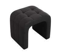 X-Large Modern Foot Rest Ottoman Cat Scratch Leather Stool for Living Room Arched Sofa Foot Stool Stylish Black Tea Table Seating Solution
