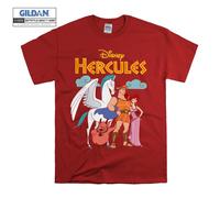 (X-Large, Red) Disney Hercules Characters Poster Men Women Unisex Top T Shirt T-Shirt Tshirt