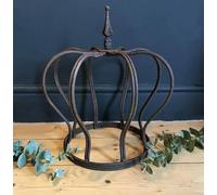 X Large Rusty Iron Crown - Rustic Garden Metal Wire Ornament Decortion - Planter - Sculpture - Crown - Outline Garden Crown