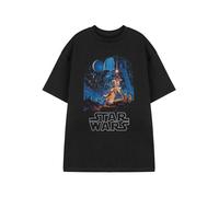 Star Wars Mens Black Short Sleeved T-Shirt | Classic Sci-Fi Graphic Tee | Retro Darth Vader, Luke Skywalker & Yoda Print Apparel for Men | Movie Merchandise Gift