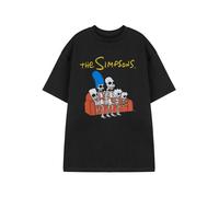 Vanilla Underground The Simpsons Mens Black Skeleton Couch Graphic Tee | Short Sleeve Cotton T-Shirt | Homer, Marge, Bart & Lisa Characters | Casual Wear | Animated TV Show Apparel