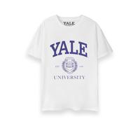 Yale University Adults T-Shirt | White Short Sleeve University Graphic Tee for Men & Women | Collegiate Varsity School Emblem Apparel Top | American College Merchandise Apparel Gift