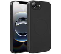 X-level for iPhone 16e, Genuine Silicone Leather Case, Compatible with Magsafe, Slim Non-Slip Anti-Scratch Shock-Absorbent Case for iPhone 16e - Black