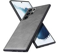 X-level for Samsung Galaxy S22 Ultra Case [Earl 3 Series] Anti-Scratch Premium Leather with Soft TPU Silicone Bumper Shockproof Protective Phone Cover Case for Samsung Galaxy S22 Ultra 5G - Grey