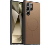 X-level for Samsung Galaxy S24 Ultra Case, Genuine Silicone Leather Case, Compatible with Magsafe, Slim Non-Slip Scratch Resistant Shock Absorbing Cover for Samsung Galaxy S24 Ultra，Desert Gold