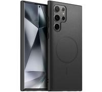 X-level for Samsung Galaxy S24 Ultra Case, Genuine Silicone Leather Case, Compatible with Magsafe, Slim Non-Slip Scratch Resistant Shock Absorbing Cover for Samsung Galaxy S24 Ultra，Black