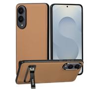 X-level for Samsung Galaxy S25 Edge Case, Leather Case with Adjustable Stand, Shockproof Anti-Slip Anti-Fingerprint Magnetic Mobile Phone Cover for S25 Edge, Desert Gold