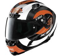 X-Lite X-803 RS Ultra Carbon Hattrick Helmet, black-white-orange, size S for Men