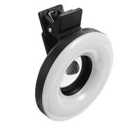 X Macro Lens Phone Ring Light for Makeup and Jewellery | Portable ABS Build, 240mah Battery, Even Illumination, Black Finish for Smartphone Cameras