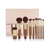 X Marilyn 10PCS Makeup Brush Set Brown Gold Double Ended Professional Make Up Brush for Foundation Blush Powder Eyeshadow Blush Eyebrow Lip,Best Gift Kit