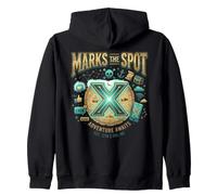 X Marks The Spot Adventure Awaits Nautical Digital Treasure Zip Hoodie