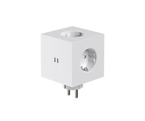 x Martinelli Luce Square 2 Socket Opal White