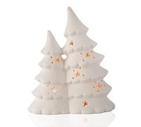 X-Mas Tree Tea Light Holder Christmastree Advent Tree Ceramic Cream White Matt Lantern Lighting Decoration Gift Christmas New Year Winter Time