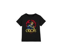 X-Men Boys Cyclops Logo Unisex Kids T-Shirt, Black, 12-13 Years UK