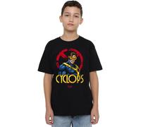 X-Men Boys Cyclops Logo Unisex Kids T-Shirt, Black, 7-8 Years UK