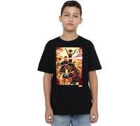 X-Men Boys Wolverine Cyclops Jean Grey Unisex Kids T-Shirt, Black, 9-10 Years UK