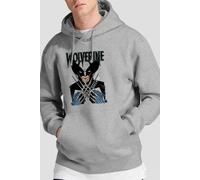 X-Men Men's Wolverine Action Hoodie Light Grey | Size: 2XL X-Men Light Grey 2XL