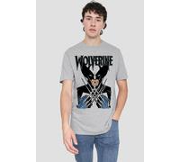X-Men Men's Wolverine Action T-Shirt Grey | Size: 2XL X-Men Grey 2XL