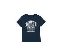 X-Men Boys Professor Xaviers Athletic Dept White Unisex Kids T-Shirt, Navy, 3-4 Years UK