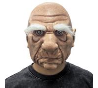 x-merry toy Funny Old Man Latex Masks Halloween Creepy Adult Realistic Mask Horror Cosplay Costume Scary Party Props Full Head Cover Props