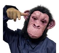 x-merry toy Rubber Gorilla Masks Funny Animal Black Hair Monkey Face Ape Mask Latex Full Face Headgear Halloween Cosplay Props