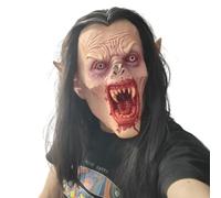 x-merry toy Zombie Mask Adult Halloween Horror Latex Full Head Cover Scary Vampire Masks with Hair Realistic Cosplay Costume Party Props